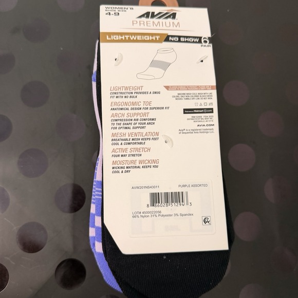 Avia® Women's Premium LIGHTWEIGHT Low Cut Sock EXTENDED SHOE SIZE 9-12 - Picture 3 of 5